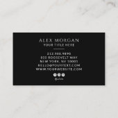 Modern Logo Professioneel Zwart Visitekaartje (Achterkant)