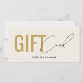 Modern logo professionele beige gouden cadeaukaart (Voorkant)