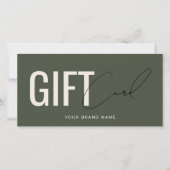 Modern logo professionele olijfgroene cadeaukaart (Voorkant)