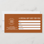 Modern logo professionele terracotta cadeaukaart (Achterkant)