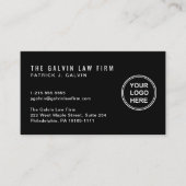 Modern Logo QR Code Bedrijf Medewerker Zwart Visitekaartje (Voorkant)