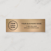 Modern Logo QR Code Goud Mini Visitekaartje (Voorkant)