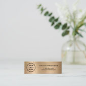 Modern Logo QR Code Goud Mini Visitekaartje (Staand voorkant)