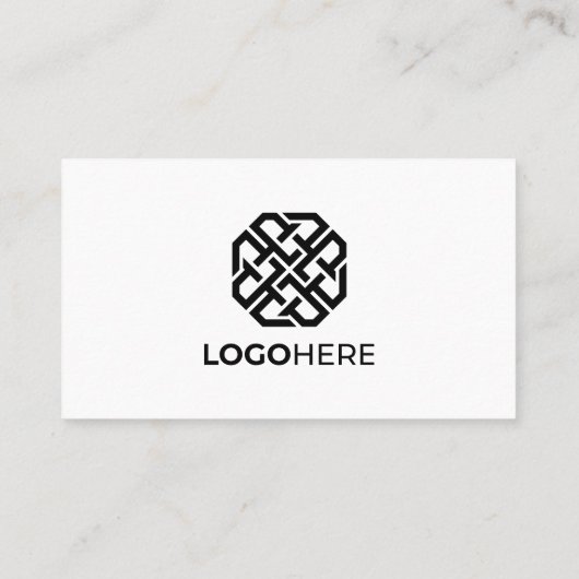 Modern Logo QR Code Plain White Generic Visitekaartje (Achterkant)