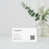 Modern Logo & QR Code Plain Wit Visitekaartje (Staand voorkant)
