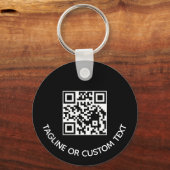 Modern Logo QR Code Promo Black Keychains Sleutelhanger (Achterkant)