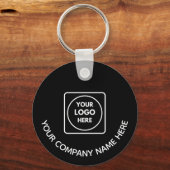 Modern Logo QR Code Promo Black Keychains Sleutelhanger (Voorkant)