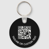 Modern Logo QR Code Promo Black Keychains Sleutelhanger (Achterkant)