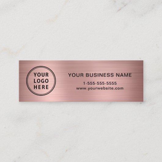 Modern Logo QR Code Roos Gold Mini Visitekaartje (Voorkant)