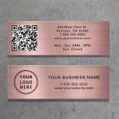Modern Logo QR Code Roze Goud Mini Visitekaartje