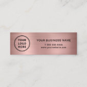 Modern Logo QR Code Roze Goud Mini Visitekaartje (Voorkant)