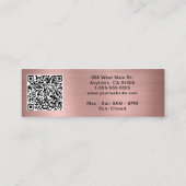 Modern Logo QR Code Roze Goud Mini Visitekaartje (Achterkant)