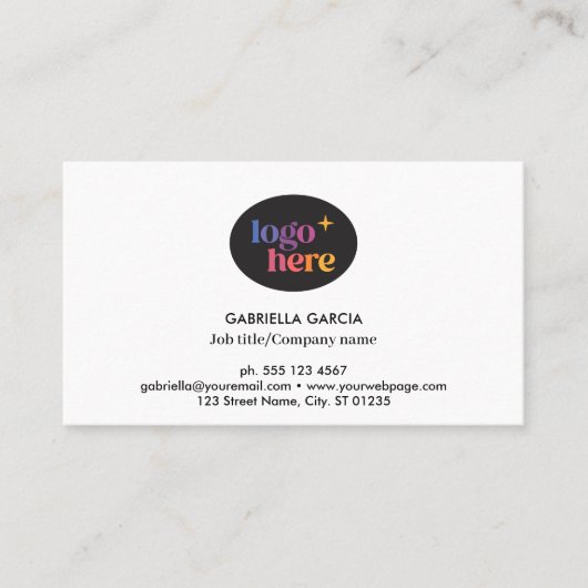 Modern Logo QR Code Wit Visitekaartje (Voorkant)