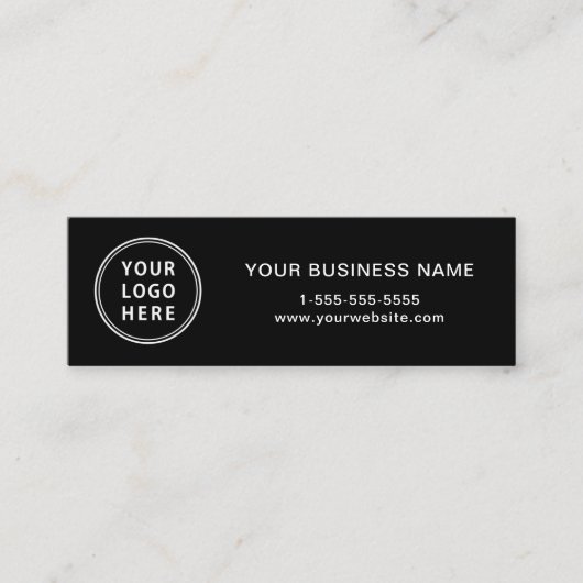 Modern Logo QR Code Zwart Mini Visitekaartje (Voorkant)