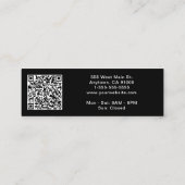 Modern Logo QR Code Zwart Mini Visitekaartje (Achterkant)