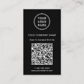 Modern Logo QR Code Zwart Visitekaartje (Voorkant)