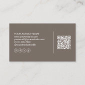 Modern Logo QR Creative Agency Taupe Visitekaartje (Achterkant)