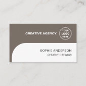 Modern Logo QR Creative Agency Taupe Visitekaartje (Voorkant)