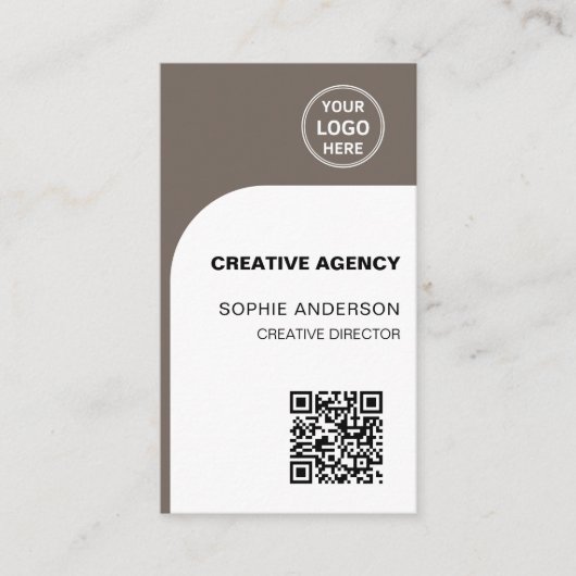 Modern Logo QR Creative Agency Visitekaartje (Voorkant)