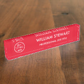 Modern Logo Red Medewerker Personeelsminimalistisc Naambordje (Zijkant)