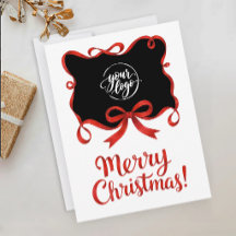 Modern Logo Rood Zwart Kerst Bedrijfs Lint