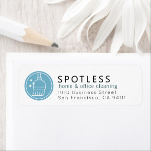 Modern Logo Schoonmaakbedrijf Retouradres Bezem Etiket