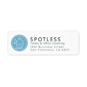Modern Logo Schoonmaakbedrijf Retouradres Bezem Etiket (Voorkant)