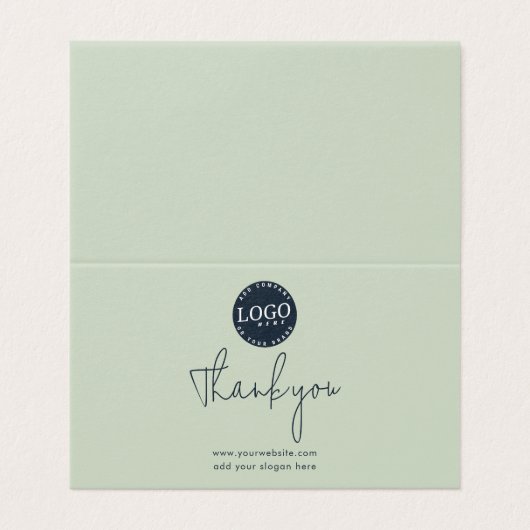 Modern Logo Script Business Dank u kaart gevouwen (Buitenkant ongevouwen)