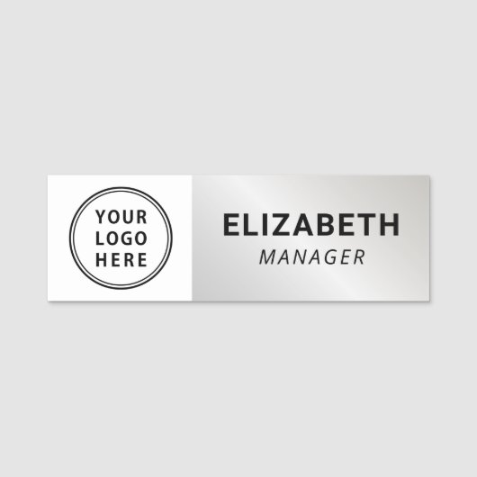 Modern Logo Silver Naamplaatje (Voorkant)