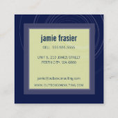 MODERN LOGO smart square icoon monogram marinegroe Vierkante Visitekaartje (Achterkant)