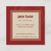 MODERN LOGO smart square icoon monogram maroon gou Vierkante Visitekaartje (Achterkant)