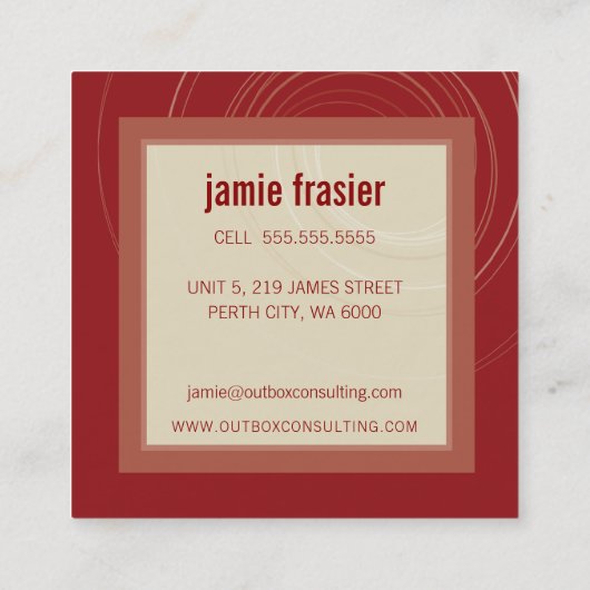 MODERN LOGO smart square icoon monogram maroon gou Vierkante Visitekaartje (Achterkant)
