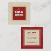 MODERN LOGO smart square icoon monogram maroon gou Vierkante Visitekaartje (Voorkant / Achterkant)