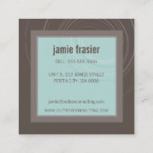 MODERN LOGO smart square icoon monogram mint bruin Vierkante Visitekaartje (Achterkant)
