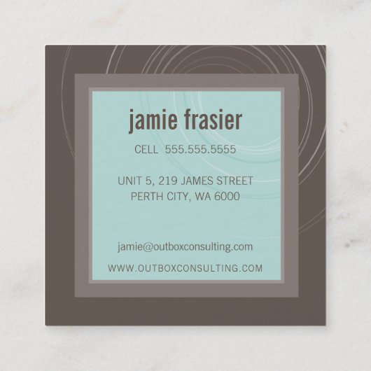 MODERN LOGO smart square icoon monogram mint bruin Vierkante Visitekaartje (Achterkant)