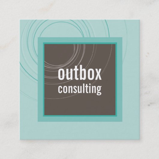 MODERN LOGO smart square icoon monogram mint bruin Vierkante Visitekaartje (Voorkant)