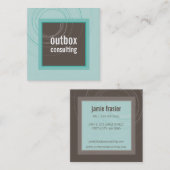 MODERN LOGO smart square icoon monogram mint bruin Vierkante Visitekaartje (Voorkant / Achterkant)