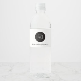 Modern logo sociaal media zakelijk QR-label Waterfles Etiket