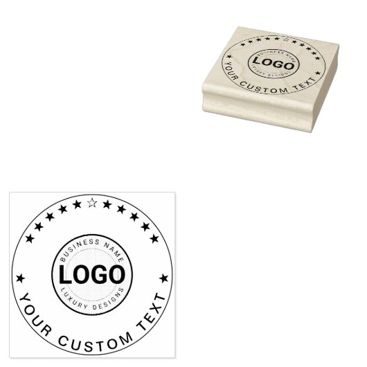 Modern Logo Stamp (Custom Business Text Seal)  Rubberstempel (Gestempeld)