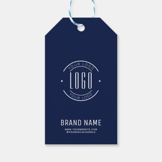 Modern logo van een bedrijf op maat gebrandmerkt cadeaulabel (Voorkant)