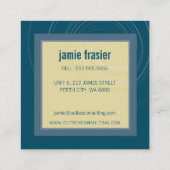 MODERN LOGO vierkant icoon monogram blauwgroen mos Vierkante Visitekaartje (Achterkant)