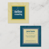 MODERN LOGO vierkant icoon monogram blauwgroen mos Vierkante Visitekaartje (Voorkant / Achterkant)