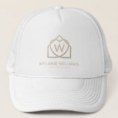 Modern logo voor makelaar promotie trucker pet (Voorkant)