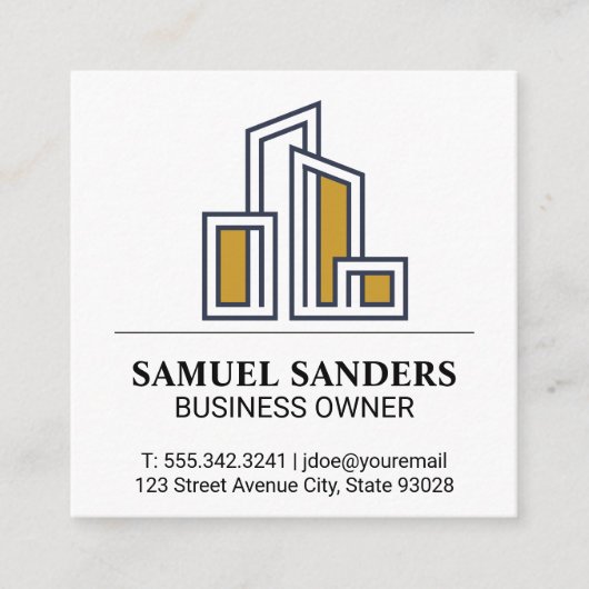 Modern logo voor stad gebouwen vierkante visitekaartje (Voorkant)