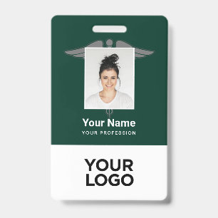 Modern Logo Werknemer Dokter Verpleegster Foto Naa Badge