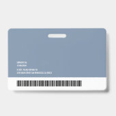 Modern Logo Werknemer Foto Naam Barcode Horizontaa Badge (Achterkant)