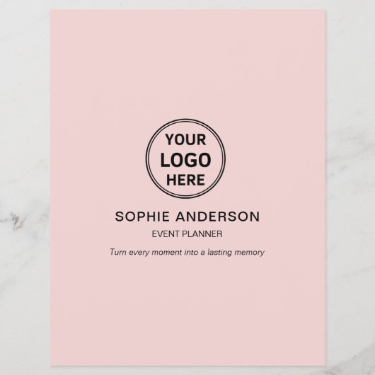 Modern Logo White Event Planner Roze Promotie Flyer (Achterkant)
