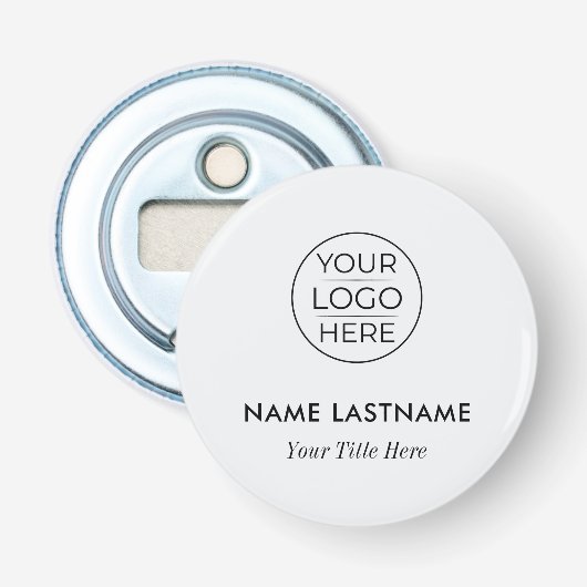 Modern Logo Zakelijk Button Flesopener (Voorkant)