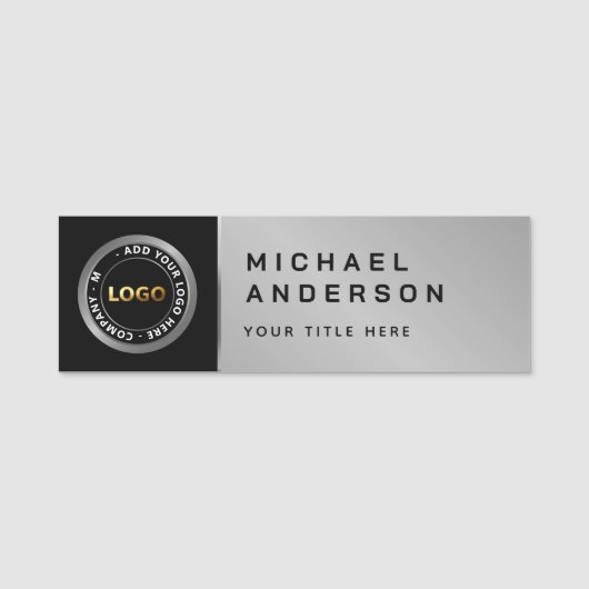 Modern Logo Zakelijk Professioneel Medewerker Naamplaatje (Voorkant)
