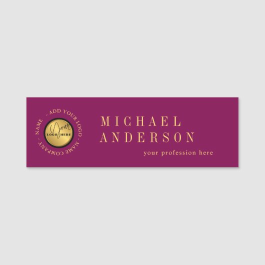 Modern Logo Zakelijk Professioneel Medewerker Naamplaatje (Voorkant)